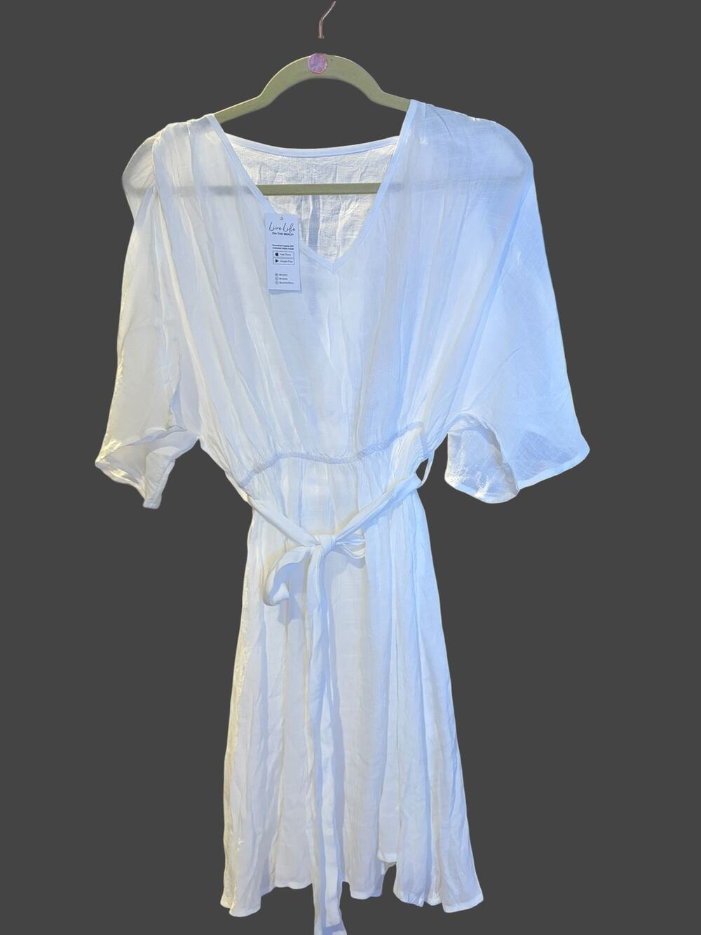 Cupshe White Belted Dress